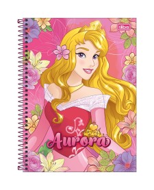 imagem principal do produto Caderno Espiral Capa Dura Universitário 1 Matéria Princesas 80 Folhas
