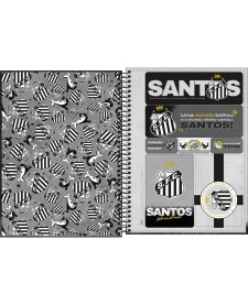 imagem de detalhe produto Caderno Espiral Capa Dura Universitário 1 Matéria Santos 80 Folhas