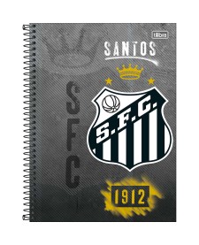 imagem principal do produto Caderno Espiral Capa Dura Universitário 1 Matéria Santos 80 Folhas