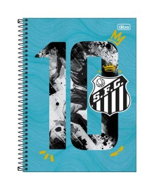 imagem principal do produto Caderno Espiral Capa Dura Universitário 1 Matéria Santos 80 Folhas