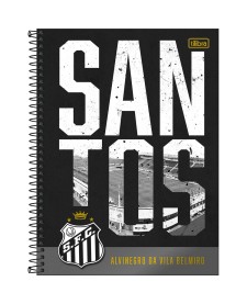 imagem principal do produto Caderno Espiral Capa Dura Universitário 1 Matéria Santos 80 Folhas