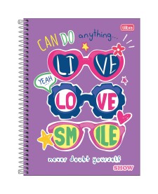 imagem principal do produto Caderno Espiral Capa Dura Universitário 1 Matéria Show Feminino 80 Folhas