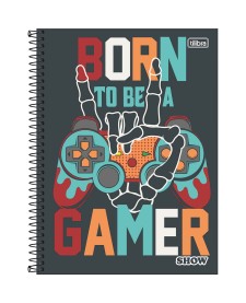 imagem principal do produto Caderno Espiral Capa Dura Universitário 1 Matéria Show Masculino 80 Folhas