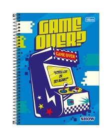 imagem principal do produto Caderno Espiral Capa Dura Universitário 1 Matéria Show Masculino 80 Folhas