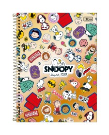 imagem principal do produto Caderno Espiral Capa Dura Universitário 1 Matéria Snoopy Core 80 Folhas