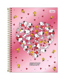 imagem principal do produto Caderno Espiral Capa Dura Universitário 1 Matéria Snoopy Core 80 Folhas
