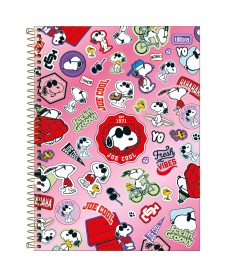 imagem principal do produto Caderno Espiral Capa Dura Universitário 1 Matéria Snoopy Core 80 Folhas