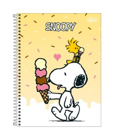 imagem principal do produto Caderno Espiral Capa Dura Universitário 1 Matéria Snoopy Fit 80 Folhas