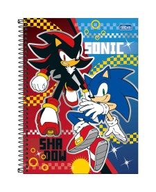 imagem principal do produto Caderno Espiral Capa Dura Universitário 1 Matéria Sonic 80 Folhas