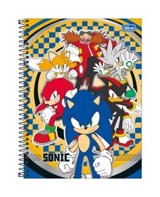 imagem principal do produto Caderno Espiral Capa Dura Universitário 1 Matéria Sonic 80 Folhas