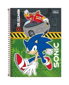 imagem principal do produto Caderno Espiral Capa Dura Universitário 1 Matéria Sonic 80 Folhas