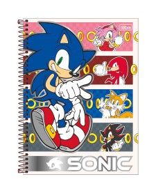 imagem principal do produto Caderno Espiral Capa Dura Universitário 1 Matéria Sonic 80 Folhas