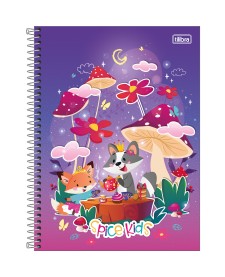 imagem principal do produto Caderno Espiral Capa Dura Universitário 1 Matéria Spice Kids Feminino 80 Folhas 