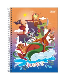 imagem principal do produto Caderno Espiral Capa Dura Universitário 1 Matéria Spice Kids Masculino 80 Folhas