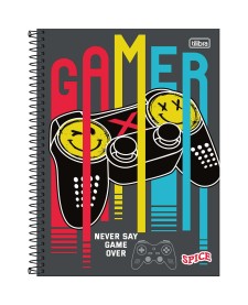 imagem principal do produto Caderno Espiral Capa Dura Universitário 1 Matéria Spice Masculino 80 Folhas