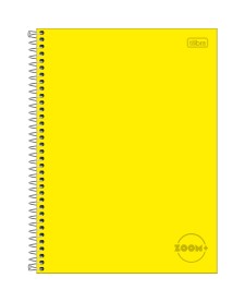 imagem principal do produto Caderno Espiral Capa Dura Universitário 1 Matéria Zoom+ Amarelo 96 Folhas