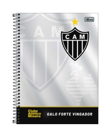 imagem principal do produto Caderno Espiral Capa Dura Universitário 10 Matérias Atlético Mineiro 160 Folhas