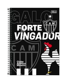 imagem principal do produto Caderno Espiral Capa Dura Universitário 10 Matérias Atlético Mineiro 160 Folhas