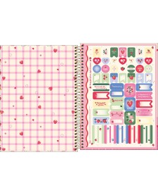 imagem de detalhe produto Caderno Espiral Capa Dura Universitário 10 Matérias Be Berry! 160 Folhas