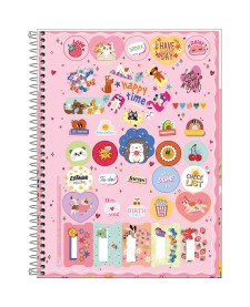 imagem de detalhe produto Caderno Espiral Capa Dura Universitário 10 Matérias Charme 160 Folhas