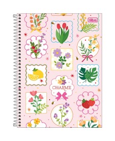 imagem principal do produto Caderno Espiral Capa Dura Universitário 10 Matérias Charme 160 Folhas