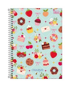 imagem principal do produto Caderno Espiral Capa Dura Universitário 10 Matérias Charme 160 Folhas