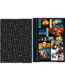 imagem de detalhe produto Caderno Espiral Capa Dura Universitário 10 Matérias Demon Slayer 160 Folhas