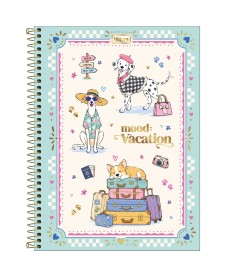 imagem principal do produto Caderno Espiral Capa Dura Universitário 10 Matérias Doggy 160 Folhas