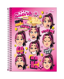 imagem principal do produto Caderno Espiral Capa Dura Universitário 10 Matérias Emilly Vick 160 Folhas