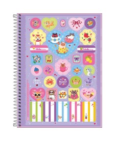 imagem de detalhe produto Caderno Espiral Capa Dura Universitário 10 Matérias Flip+ Feminino 200 Folhas 