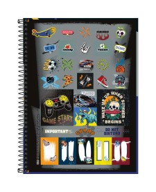 imagem de detalhe produto Caderno Espiral Capa Dura Universitário 10 Matérias Flip+ Masculino 200 Folhas