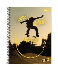 imagem principal do produto Caderno Espiral Capa Dura Universitário 10 Matérias Flip+ Masculino 200 Folhas