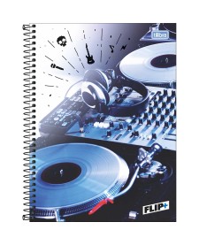 imagem principal do produto Caderno Espiral Capa Dura Universitário 10 Matérias Flip+ Masculino 200 Folhas