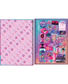 imagem de detalhe produto Caderno Espiral Capa Dura Universitário 10 Matérias Guerreiras do KPop 160 Folhas