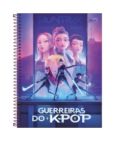imagem principal do produto Caderno Espiral Capa Dura Universitário 10 Matérias Guerreiras do KPop 160 Folhas