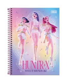 imagem principal do produto Caderno Espiral Capa Dura Universitário 10 Matérias Guerreiras do KPop 160 Folhas