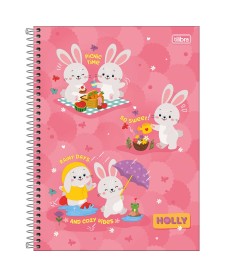 imagem principal do produto Caderno Espiral Capa Dura Universitário 10 Matérias Holly 160 Folhas