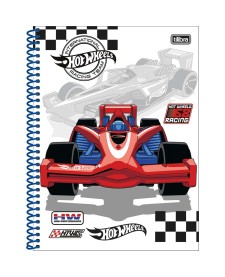 imagem principal do produto Caderno Espiral Capa Dura Universitário 10 Matérias Hot Wheels 160 Folhas