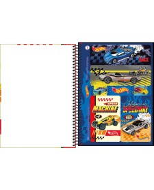 imagem de detalhe produto Caderno Espiral Capa Dura Universitário 10 Matérias Hot Wheels Fit 160 Folhas