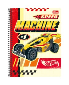 imagem principal do produto Caderno Espiral Capa Dura Universitário 10 Matérias Hot Wheels Fit 160 Folhas
