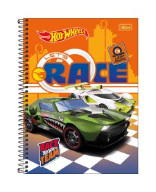 imagem principal do produto Caderno Espiral Capa Dura Universitário 10 Matérias Hot Wheels Fit 160 Folhas