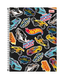 imagem principal do produto Caderno Espiral Capa Dura Universitário 10 Matérias Hot Wheels Fit 160 Folhas