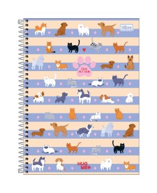 imagem principal do produto Caderno Espiral Capa Dura Universitário 10 Matérias Hug Me 160 Folhas