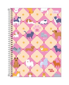 imagem principal do produto Caderno Espiral Capa Dura Universitário 10 Matérias Hug Me 160 Folhas