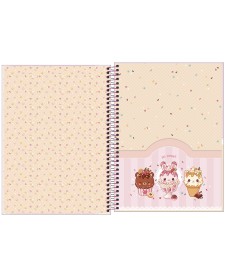 imagem de detalhe produto Caderno Espiral Capa Dura Universitário 10 Matérias Ice Cute 160 Folhas