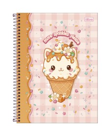 imagem principal do produto Caderno Espiral Capa Dura Universitário 10 Matérias Ice Cute 160 Folhas
