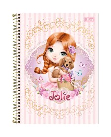 imagem principal do produto Caderno Espiral Capa Dura Universitário 10 Matérias Jolie 160 Folhas
