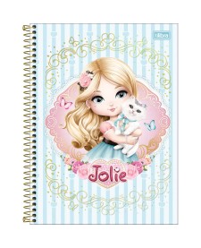 imagem principal do produto Caderno Espiral Capa Dura Universitário 10 Matérias Jolie 160 Folhas
