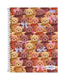 imagem principal do produto Caderno Espiral Capa Dura Universitário 10 Matérias Like+ Feminino 200 Folhas