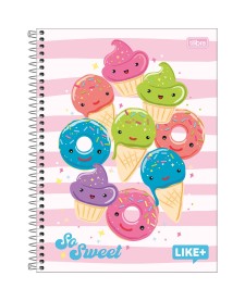 imagem principal do produto Caderno Espiral Capa Dura Universitário 10 Matérias Like+ Feminino 200 Folhas